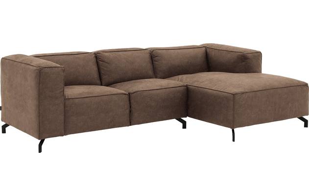 Goossens loungebank calvin bruin micro leer - 8181170-627-02