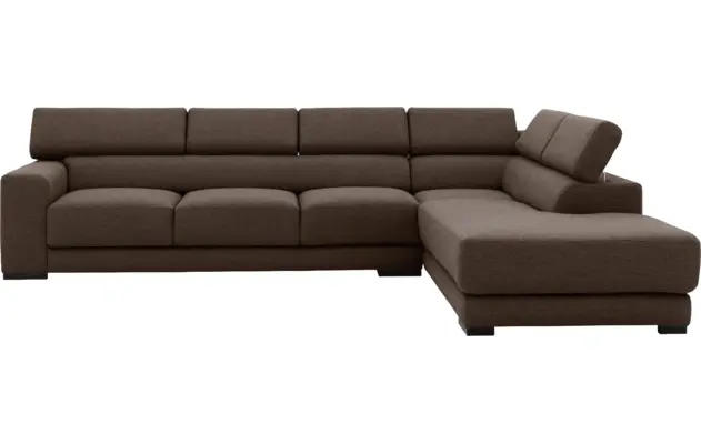 Goossens hoekbank nora bruin stof - 8190040-211-02-gespiegeld