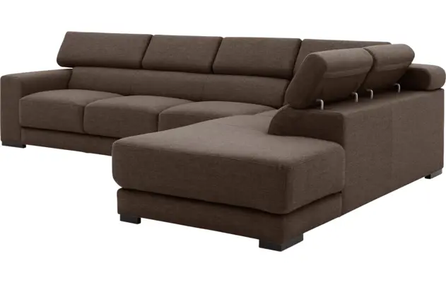 Goossens hoekbank nora bruin stof - 8190040-211-05-gespiegeld