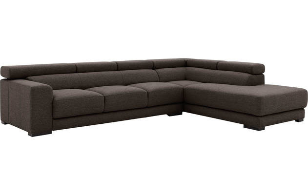 Goossens hoekbank nora bruin stof - 8190040-213-04-gespiegeld