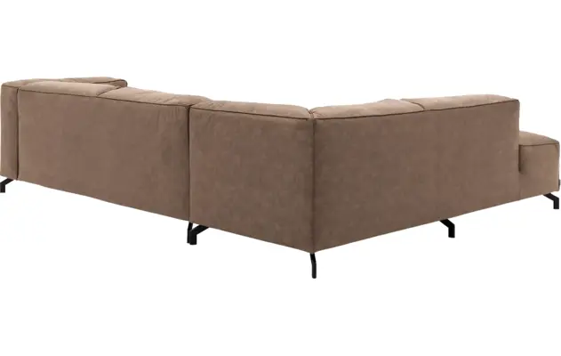 Goossens hoekbank calvin bruin micro leer - 8190066-627-04