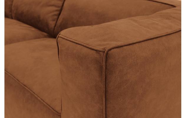 Goossens hoekbank calvin bruin micro leer - 8190066-633-06