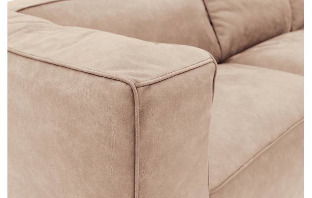 Goossens hoekbank calvin beige micro leer - 8190066-637-06-gespiegeld
