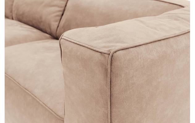 Goossens hoekbank calvin beige micro leer - 8190066-637-06