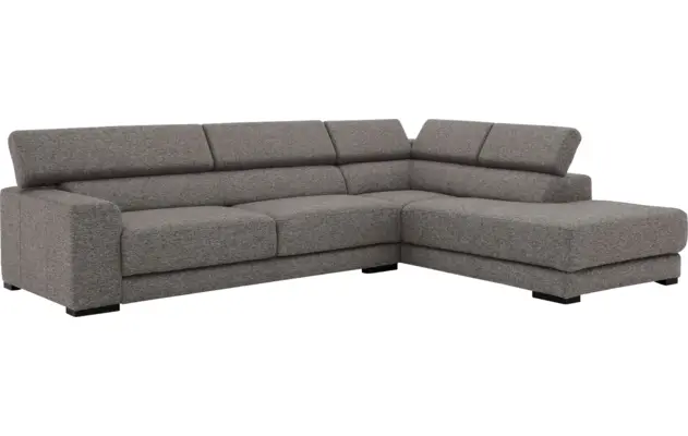 Goossens hoekbank nora grijs stof - 8190123-207-03