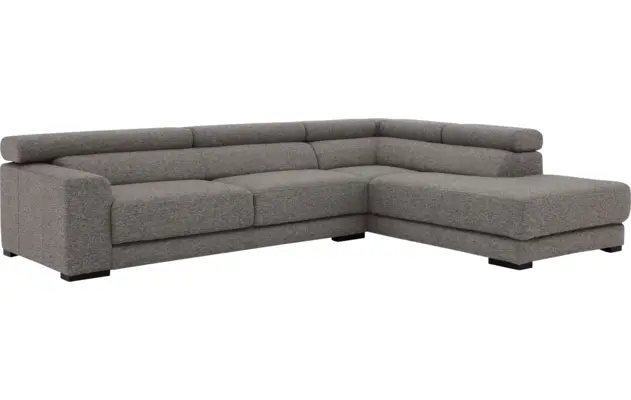 Goossens hoekbank nora grijs stof - 8190123-207-04
