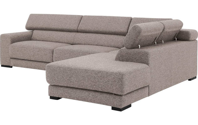 Goossens hoekbank nora grijs stof - 8190123-208-08