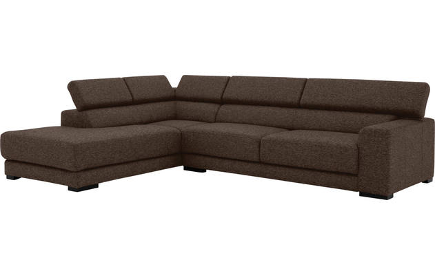 Goossens hoekbank nora bruin stof - 8190123-211-03-gespiegeld