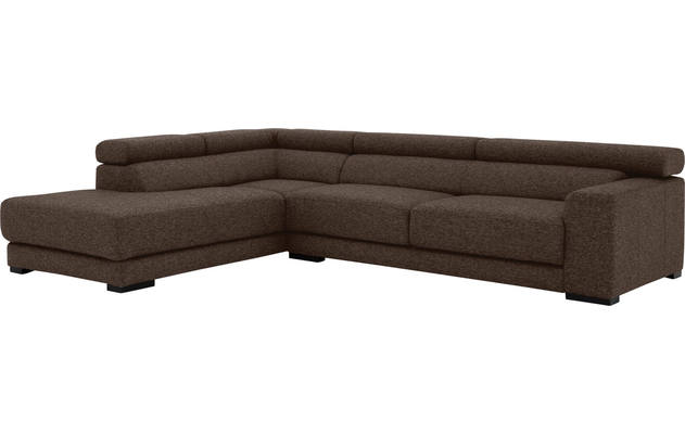 Goossens hoekbank nora bruin stof - 8190123-211-04-gespiegeld