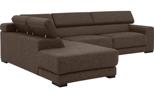 Goossens hoekbank nora bruin stof - 8190123-211-08-gespiegeld