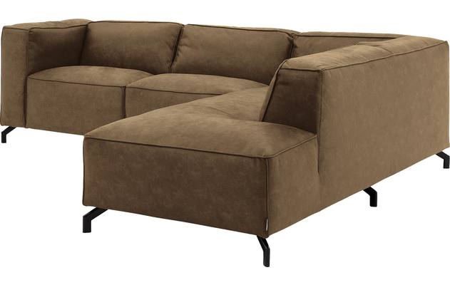 Goossens hoekbank calvin groen micro leer - 8190317-626-03-gespiegeld