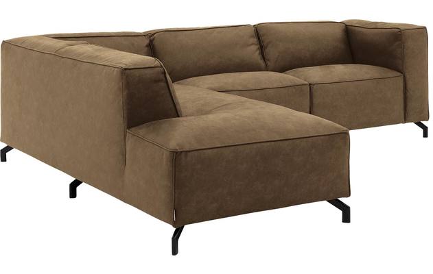 Goossens hoekbank calvin groen micro leer - 8190317-626-03