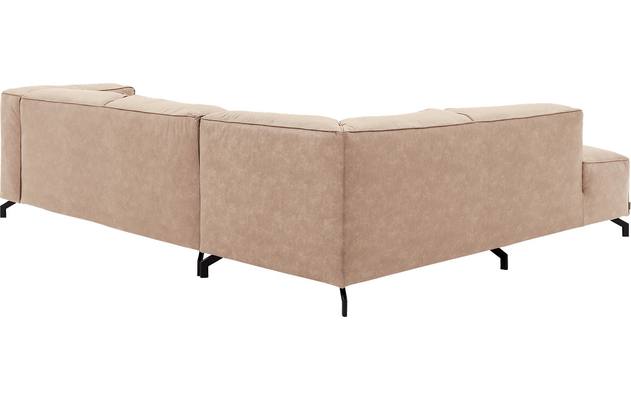 Goossens hoekbank calvin beige micro leer - 8190317-637-04
