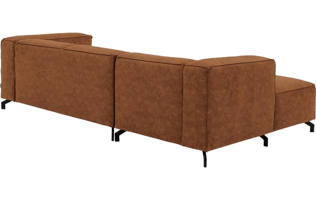 Goossens loungebank calvin bruin micro leer - 8190318-633-04-gespiegeld