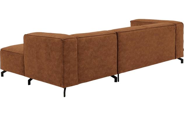 Goossens loungebank calvin bruin micro leer - 8190318-633-04
