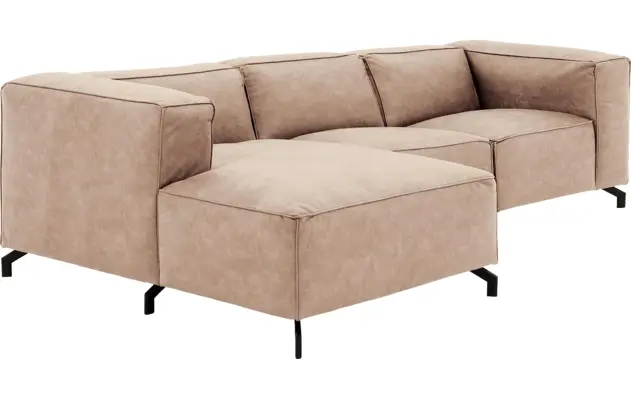 Goossens loungebank calvin beige micro leer - 8190318-637-03-gespiegeld