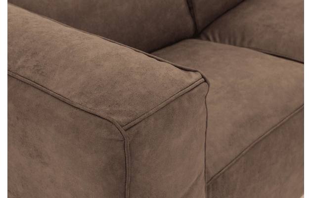 Goossens loungebank calvin bruin micro leer - 8190319-627-09