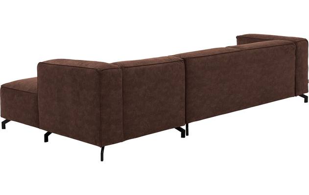 Goossens loungebank calvin bruin micro leer - 8190319-631-04