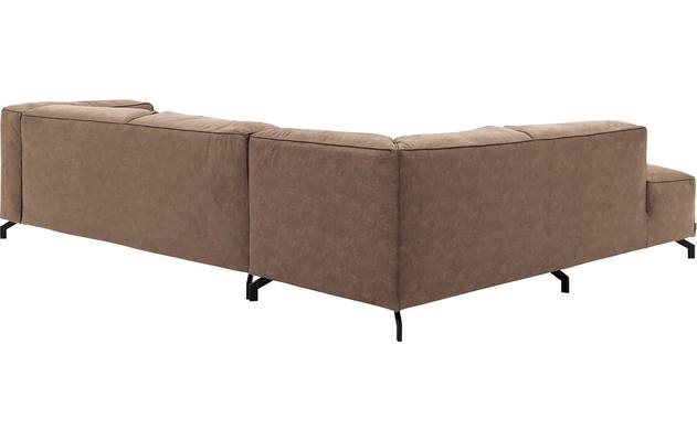 Goossens hoekbank calvin bruin micro leer - 8190321-627-04