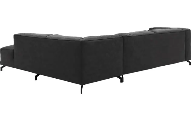 Goossens hoekbank calvin grijs micro leer - 8190321-634-04-gespiegeld