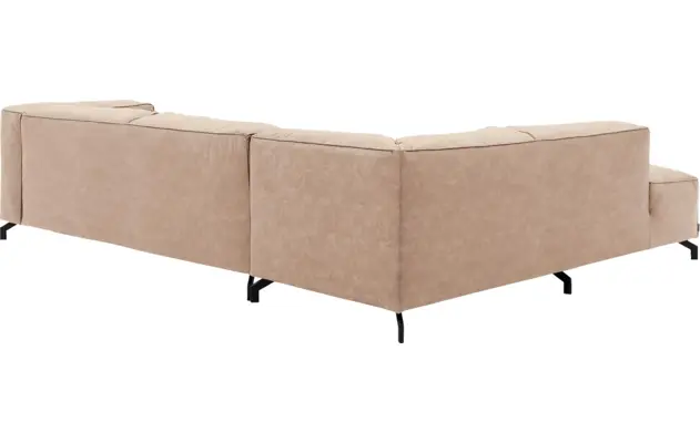 Goossens hoekbank calvin beige micro leer - 8190321-637-04