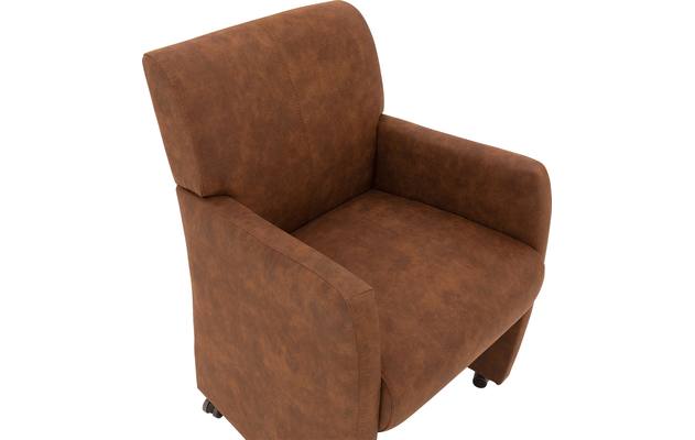 Goossens eetkamerstoel alex bruin microvezel - 8190699-05