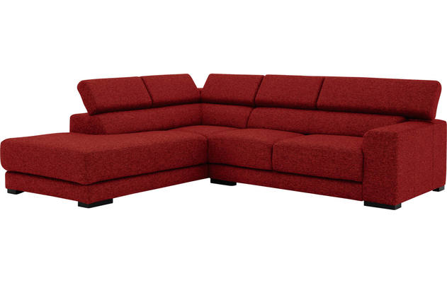 Goossens hoekbank nora rood stof - 8190707-216-03-gespiegeld