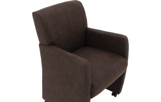 Goossens eetkamerstoel alex bruin microvezel - 8210220-04