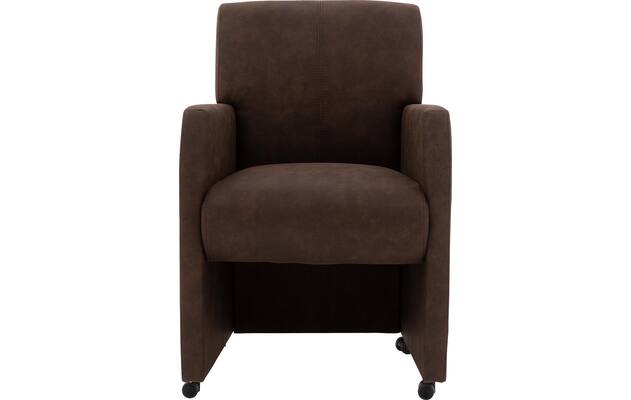 Goossens eetkamerstoel alex bruin microvezel - 8210221-01