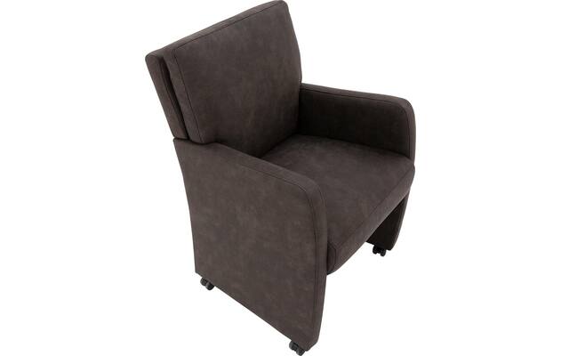 Goossens eetkamerstoel leen grijs microvezel - 8210224-04