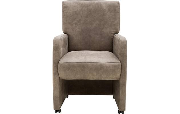 Goossens eetkamerstoel leen bruin microvezel - 8210227-01