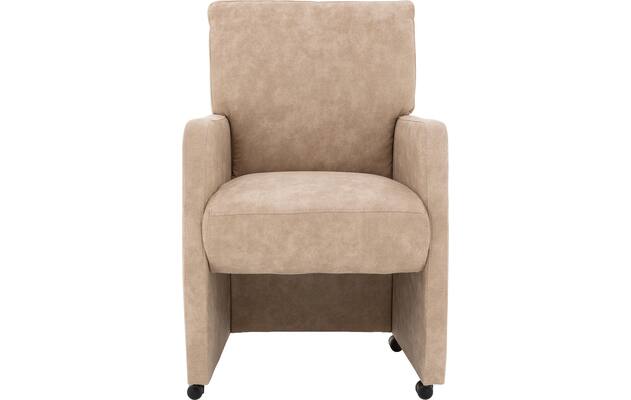 Goossens eetkamerstoel leen beige microvezel - 8210240-01
