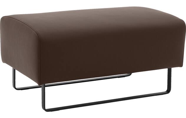 Goossens hocker montreal grijs leer - 8210394-02