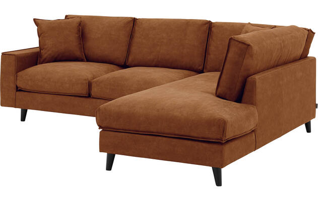 Goossens hoekbank jonas bruin micro leer - 8210609-03-gespiegeld
