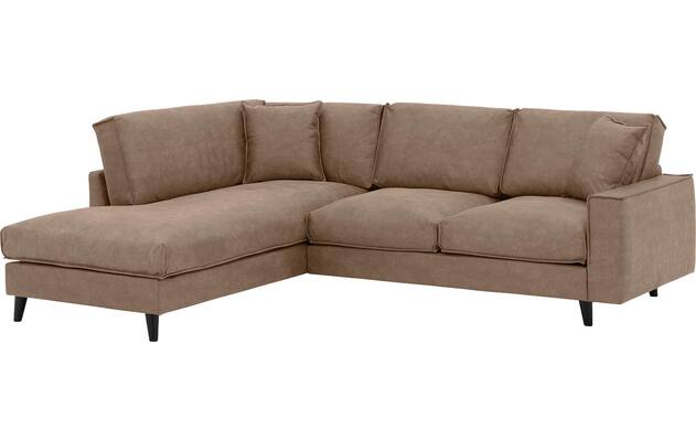Goossens hoekbank jonas bruin micro leer - 8210611-02