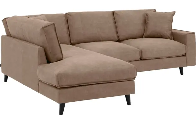 Goossens hoekbank jonas bruin micro leer - 8210611-03