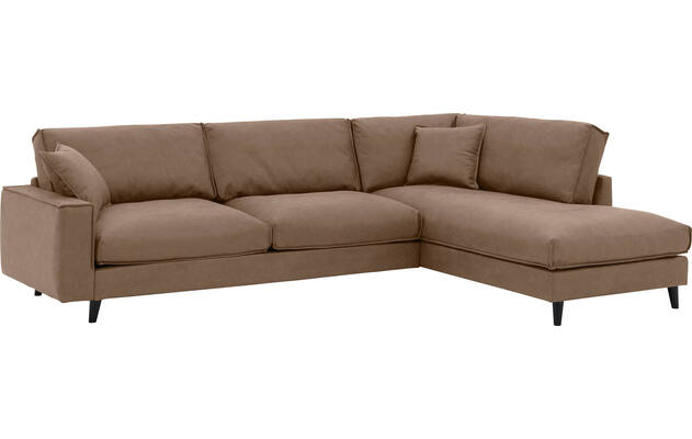Goossens hoekbank jonas bruin micro leer - 8210615-02-gespiegeld