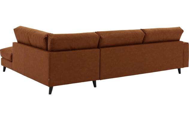 Goossens hoekbank jonas bruin micro leer - 8210616-04-gespiegeld