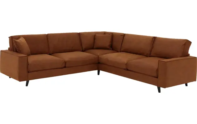Goossens hoekbank jonas bruin micro leer - 8210625-02