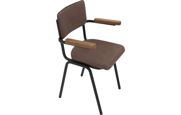 Goossens eetkamerstoel chaplin bruin leer - 8210701-04