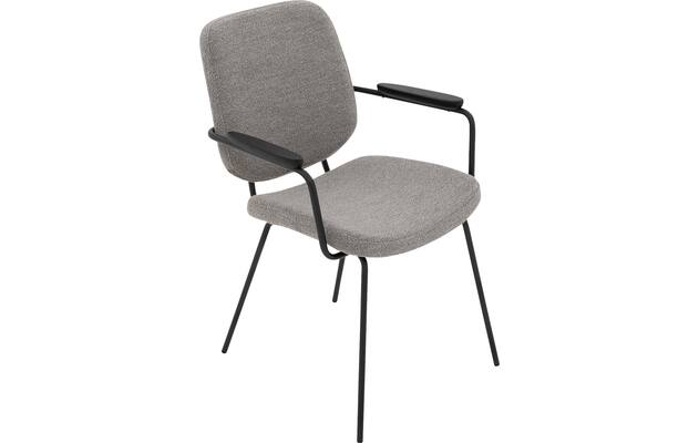 Goossens eetkamerstoel hjalmar grijs stof - 8213333-04