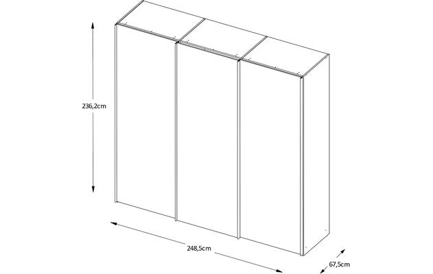 Goossens kledingkast big choice type 01 163 blank hoogwaardig meubelplaat - 8213445-16