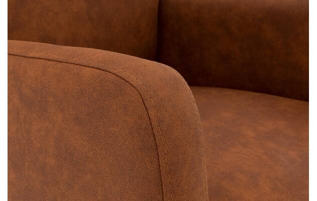 Goossens eetkamerstoel leen bruin microvezel - 8215361-06