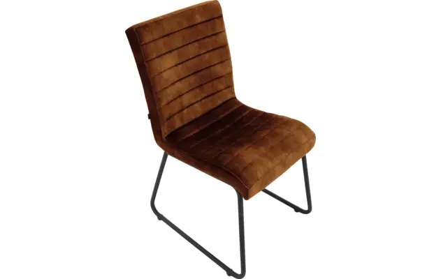 Goossens eetkamerstoel dax bruin stof - 8216146-03