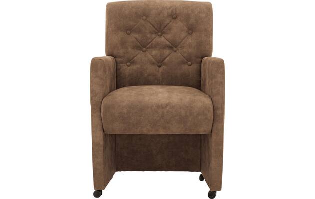 Goossens eetkamerstoel oliver bruin microvezel - 8217922-03