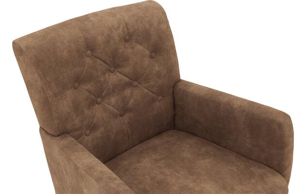 Goossens eetkamerstoel oliver bruin microvezel - 8217922-05