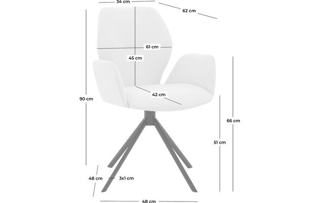 Goossens eetkamerstoel hera wit stof - 8221043-goossens-hera-stoel-onderdelen-stof-50