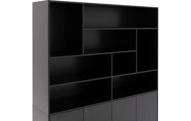 Goossens basic buffetkast madrid zwart melamine - 8222630-07
