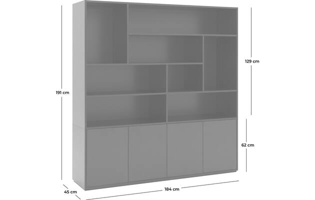 Goossens basic buffetkast madrid grijs melamine - 8222630-goossens-basic-madrid-buffetkast-melamine-50