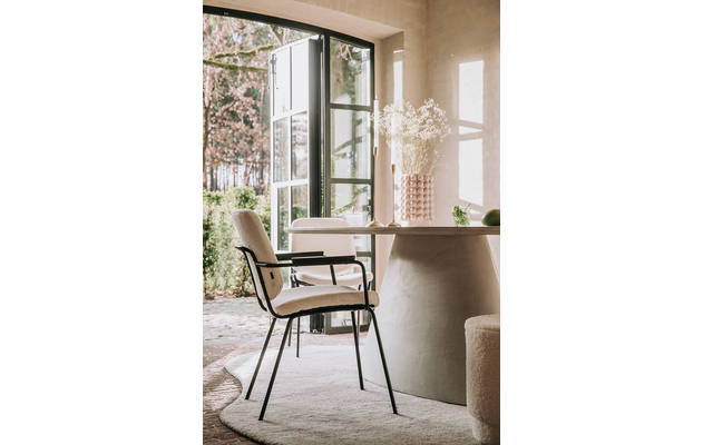Goossens eetkamerstoel hjalmar beige stof - 8223588-04